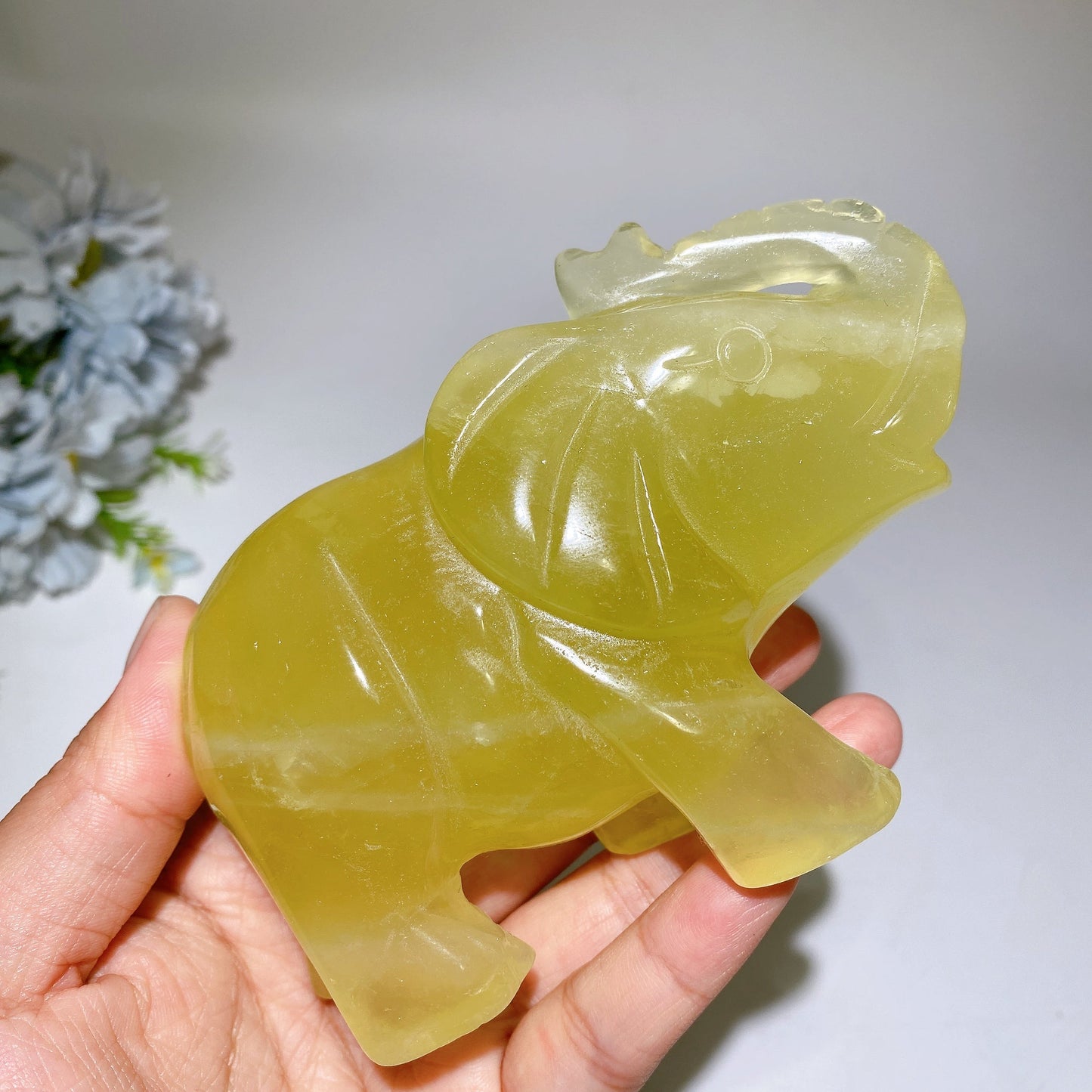 4.8“ Citrine Elephant Carving Crystal Healing Bulk Wholesale