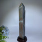 42cm Large Sunset Flash Labradorite Tower with Wooden Stand Crystal Healing