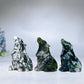 1.9" Moss Agate Wolf Carving Crystal Healing Bulk Wholesale