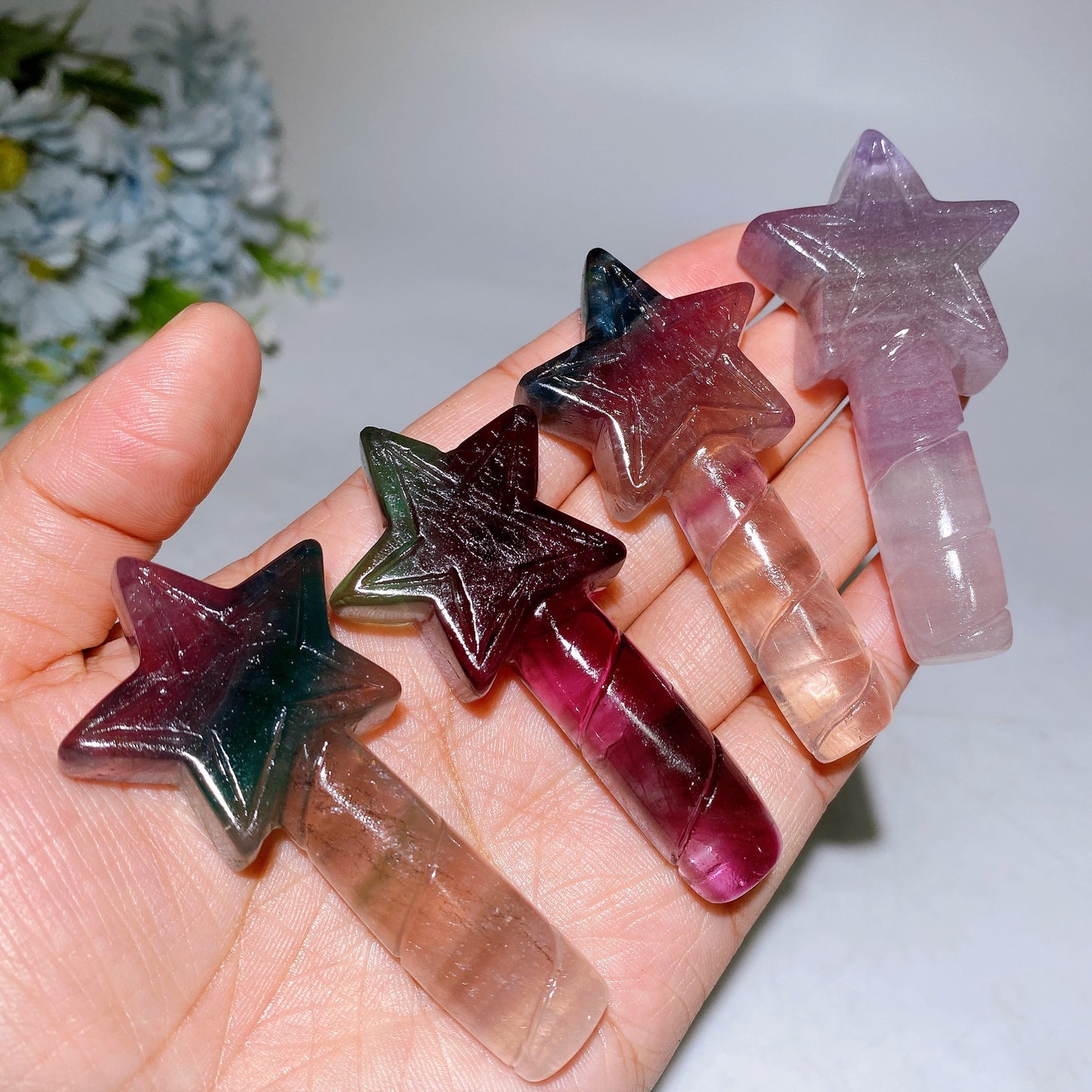 2.7” Fluorite Magic Wand Carving Crystal Healing Bulk Wholesale