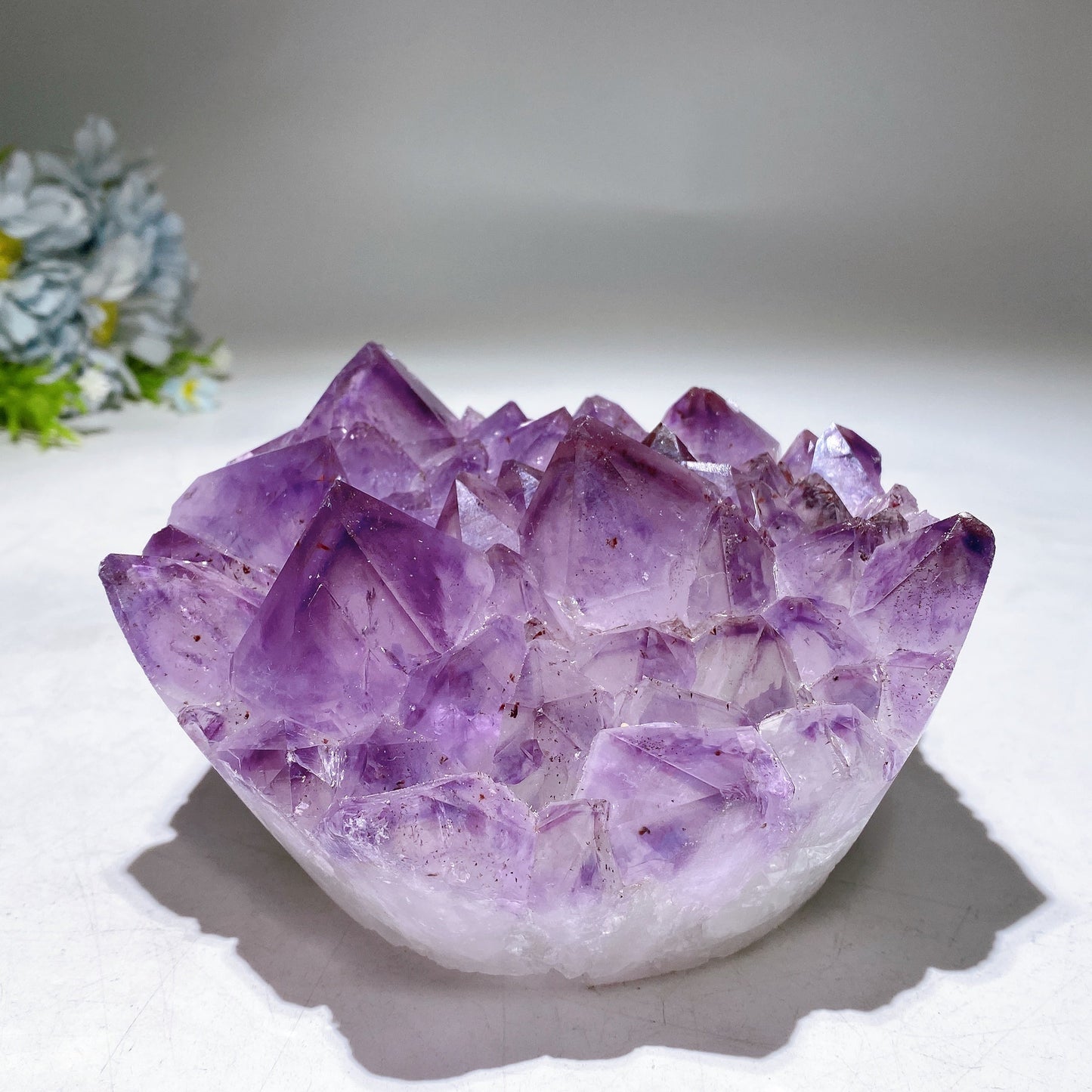5.2" Large Unique Amethyst Cluster Goot Head Carving Crystal Healing Bulk Wholesale