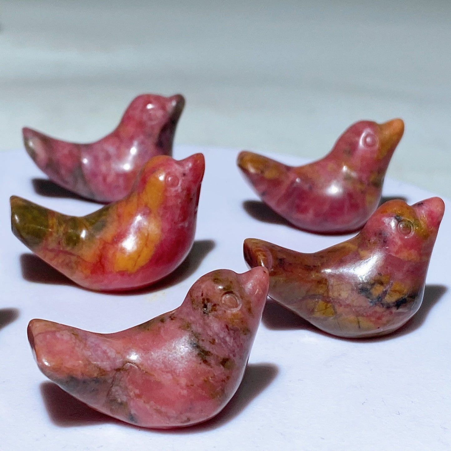 1.1" Rhodonite Bird Carving Crystal Healing Bulk Wholesale