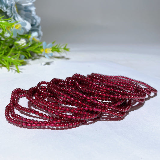 3mm Garnet Bracelet Crystal Healing Bulk Wholesale