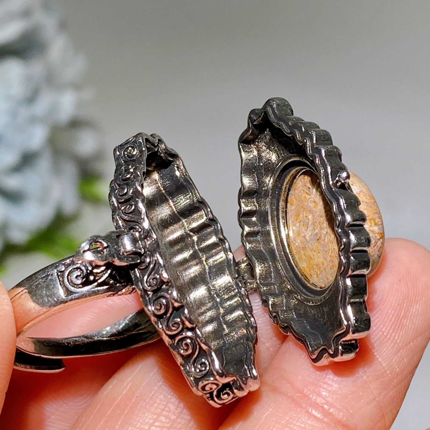 Cooper Silver Plated Crystal Poison Ring Crystal Healing Bulk Wholesale