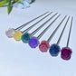 Fluorite Rose Flower Hair Pin Crystal Healing Bulk Wholesale
