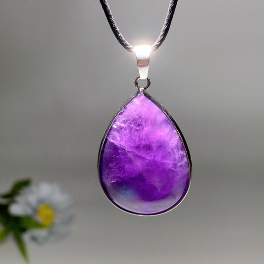 35mm Amethyst Water Drop Shape Pendant Crystal Healing Bulk Wholesale