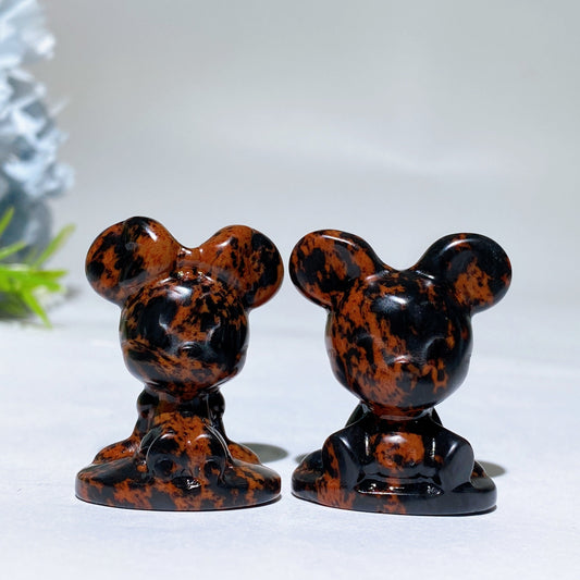 1.4" Crystal Mickey Minnie Carving Crystal Healing Bulk Wholesale