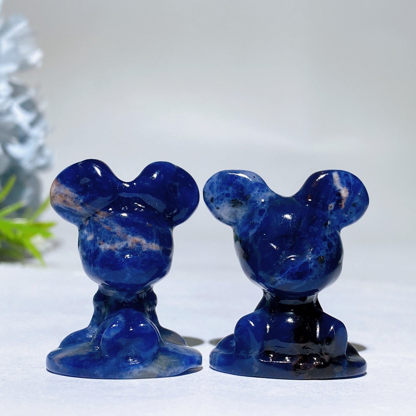 1.4" Crystal Mickey Minnie Carving Crystal Healing Bulk Wholesale