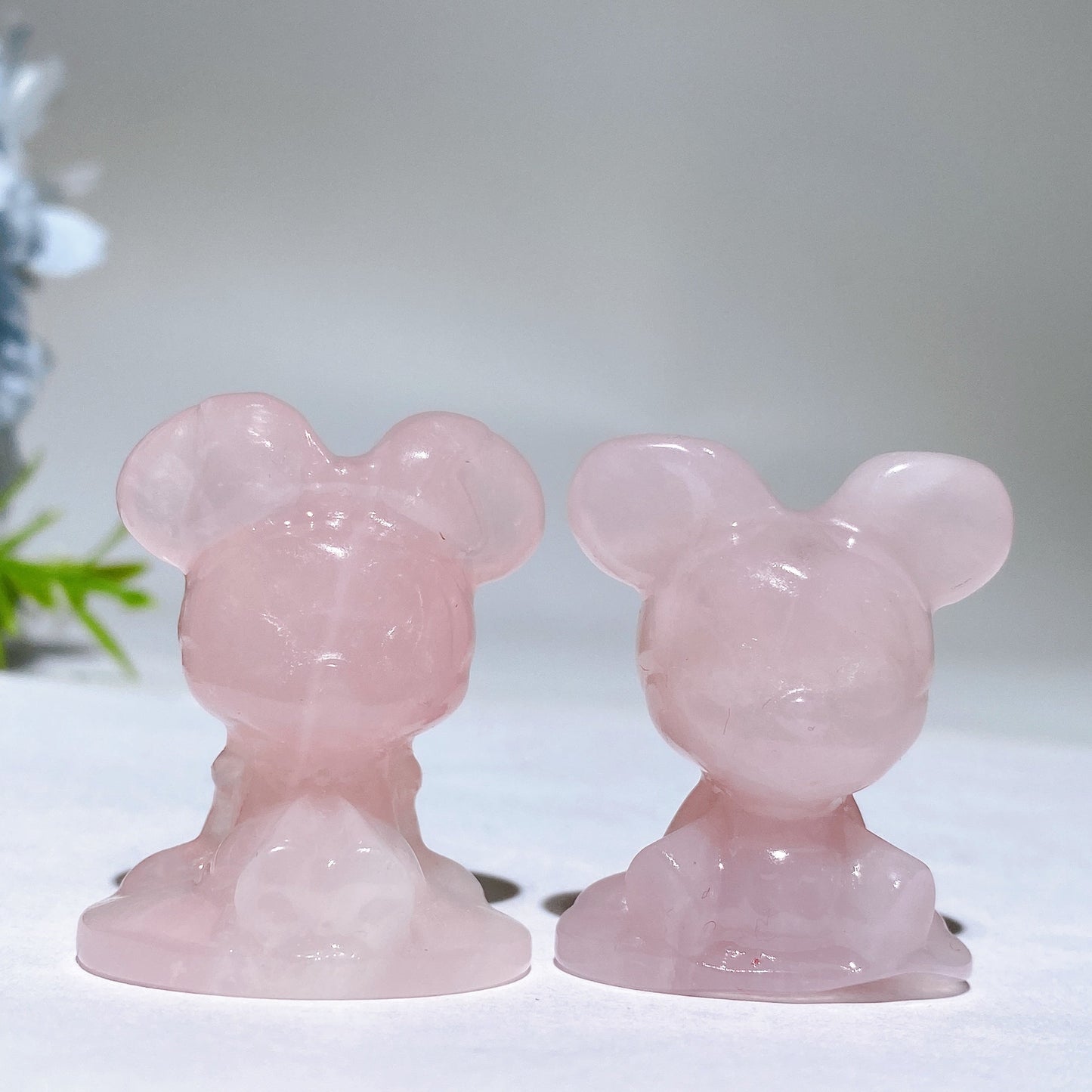 1.4" Crystal Mickey Minnie Carving Crystal Healing Bulk Wholesale