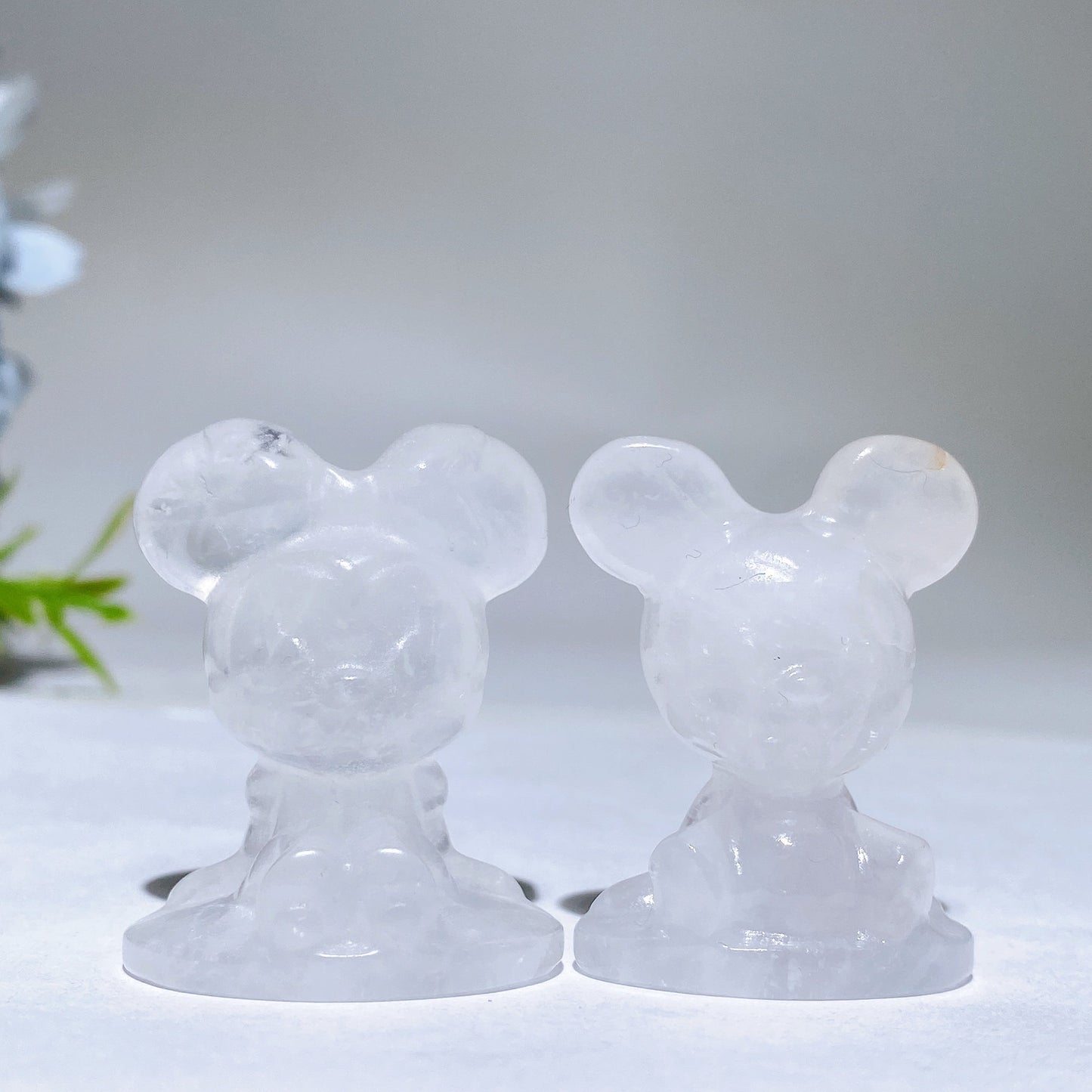 1.4" Crystal Mickey Minnie Carving Crystal Healing Bulk Wholesale