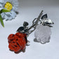 19cm Silver Stem Mixed Crystal Double Flowers Carvings Crystal Healing Bulk Wholesale