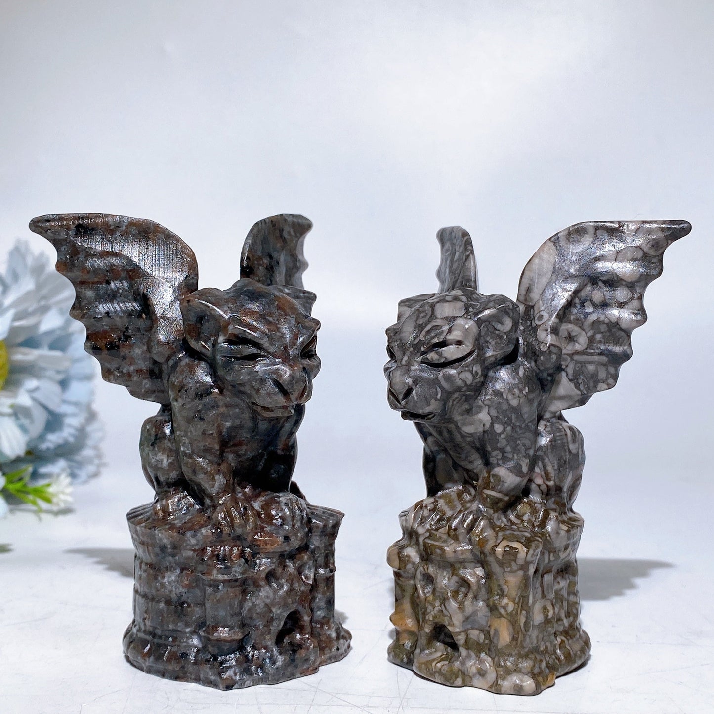 10cm Yooperlite Fossil Stone Gargoyle Carving Crystal Healing Bulk Wholesale