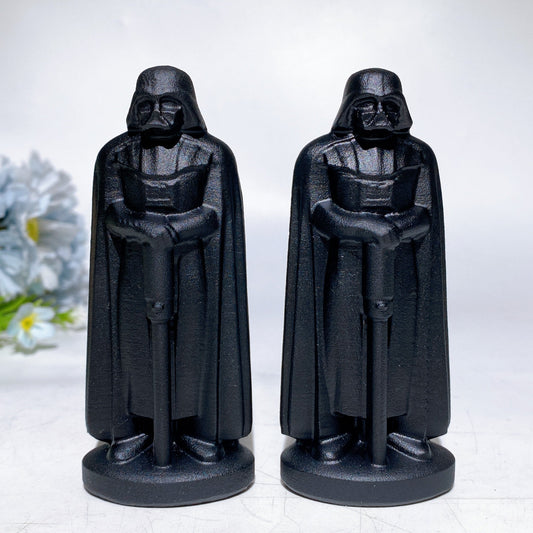 4.0" Black Obsidian Darth Vader Carving Crystal Healing Bulk Wholesale