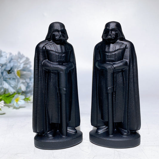 4.0" Black Obsidian Darth Vader Carving Crystal Healing Bulk Wholesale