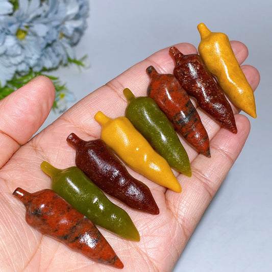 1.9" Crystal Chili Vegetable Carving Crystal Healing Bulk Wholesale