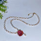 28cm Natrual Water Pearl with Natural Rose Necklace Crystal Healing Bulk Wholesale
