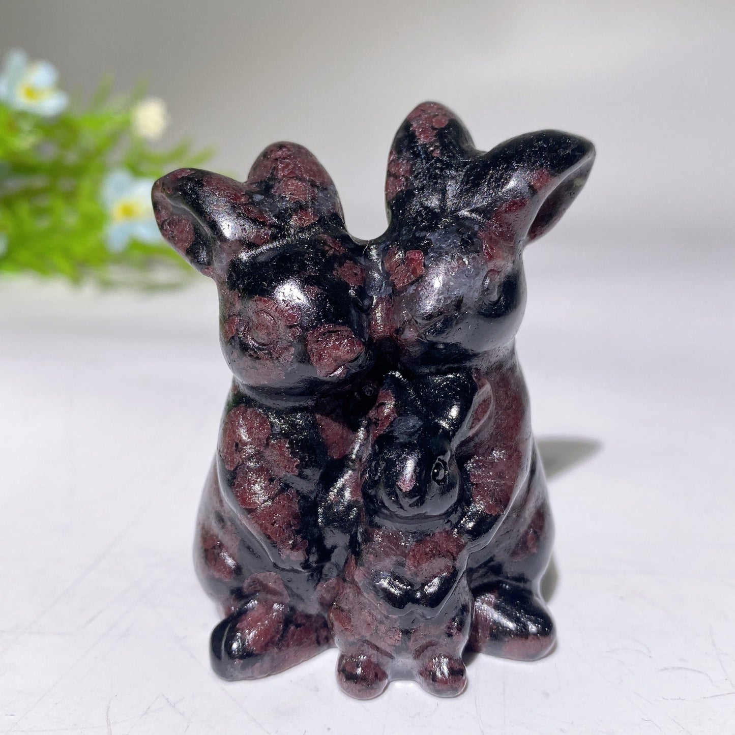 2.4" Crystal Rabbit Family Carvings Crystal Healing Bulk Wholesale