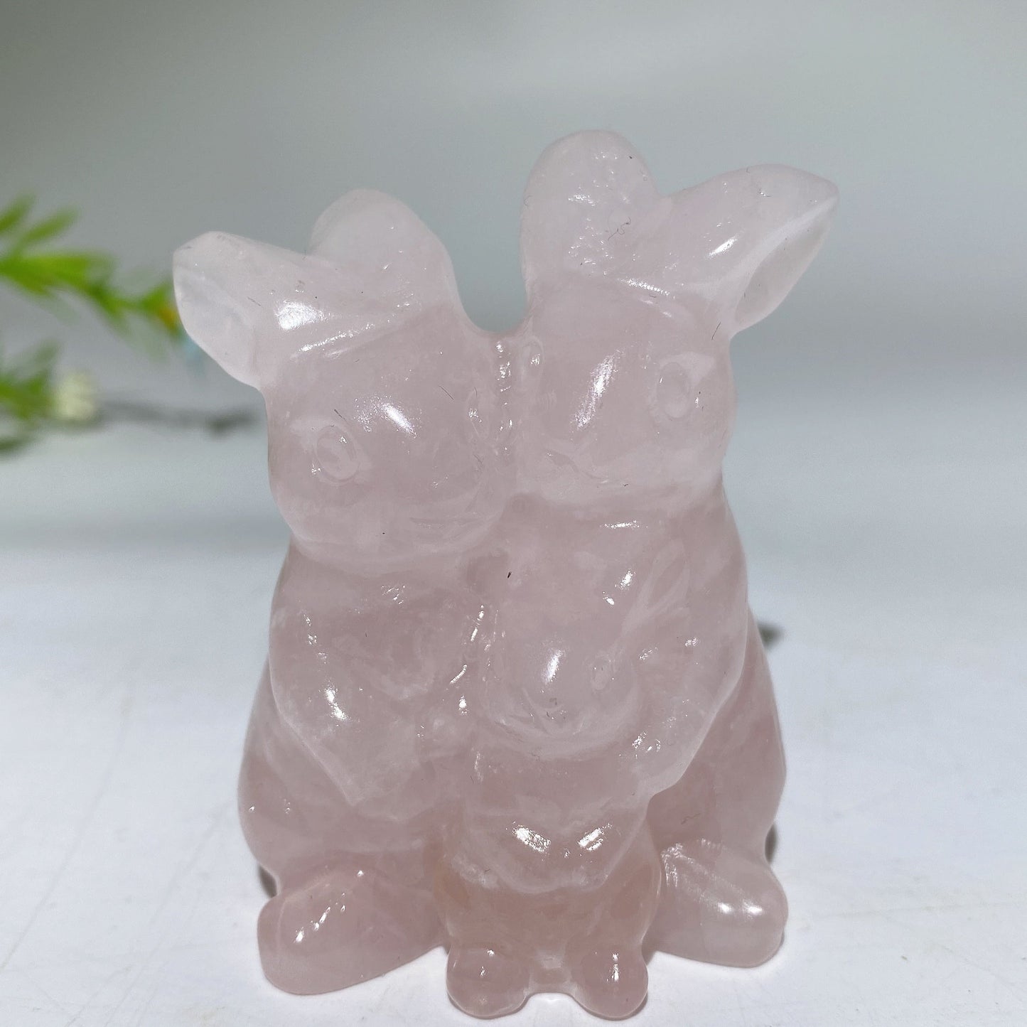 2.4" Crystal Rabbit Family Carvings Crystal Healing Bulk Wholesale