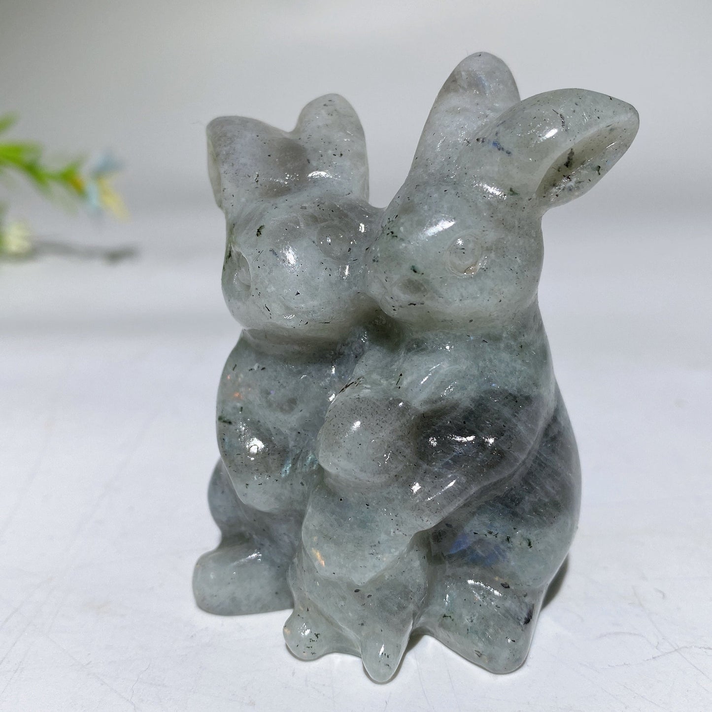 2.4" Crystal Rabbit Family Carvings Crystal Healing Bulk Wholesale