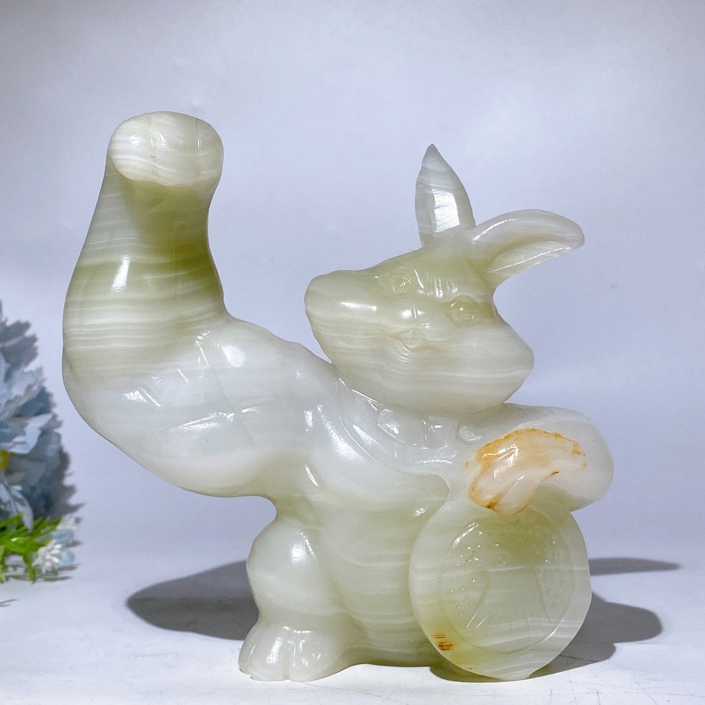 14cm Afghan Jade Bugs bunny Carving Crystal Healing Bulk Wholesale