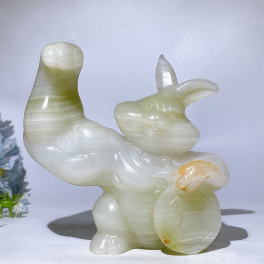 14cm Afghan Jade Bugs bunny Carving Crystal Healing Bulk Wholesale