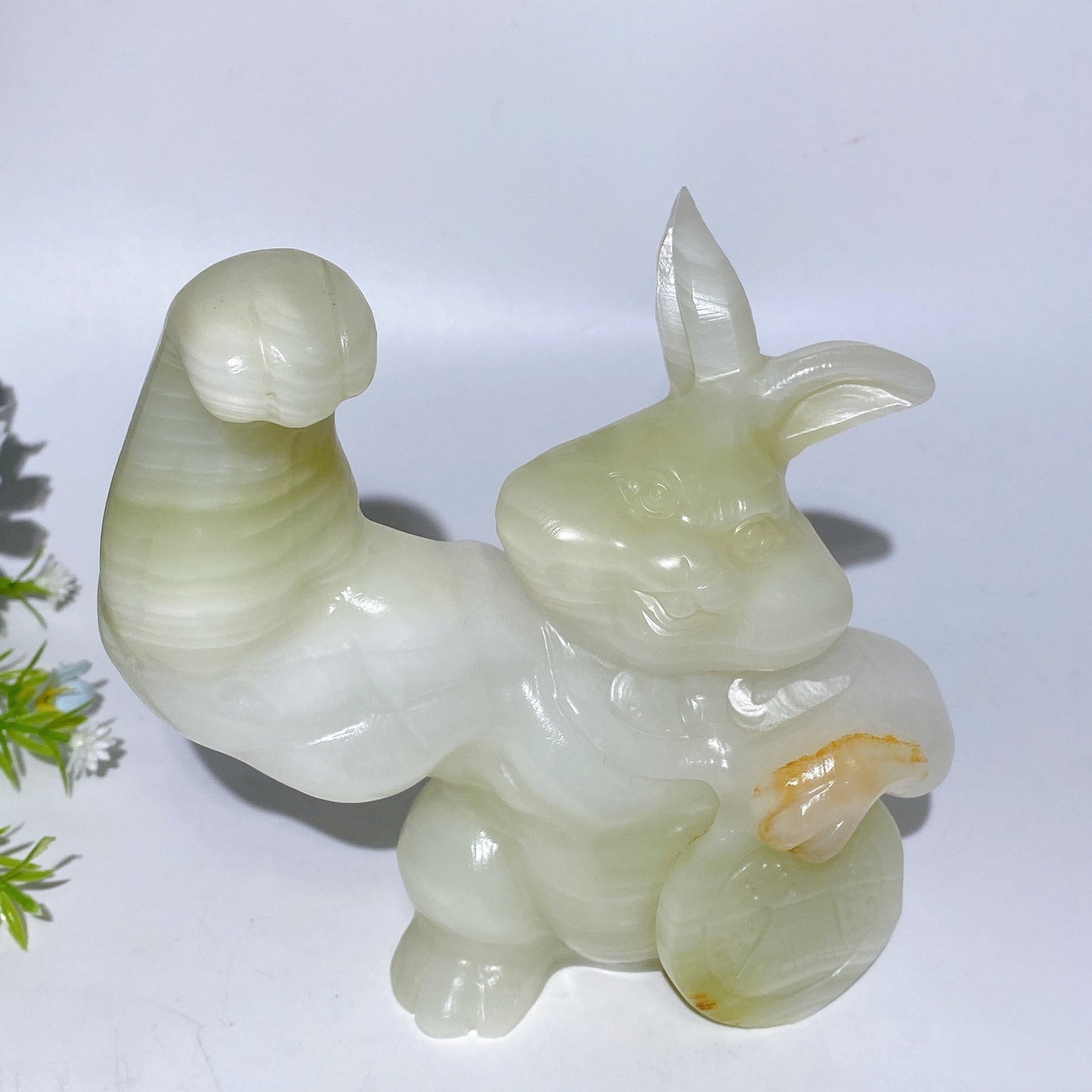 14cm Afghan Jade Bugs bunny Carving Crystal Healing Bulk Wholesale