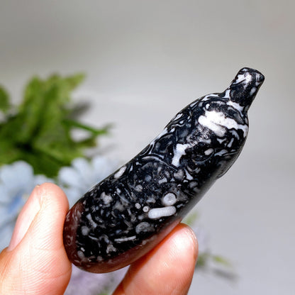 2.3" Crystal Eggplant Aubergine Vegetable Carving Crystal Healing Bulk Wholesale