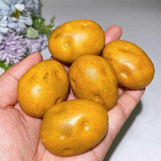 1.8" Yellow Jade Potato Vegetable Carving Crystal Healing Bulk Wholesale