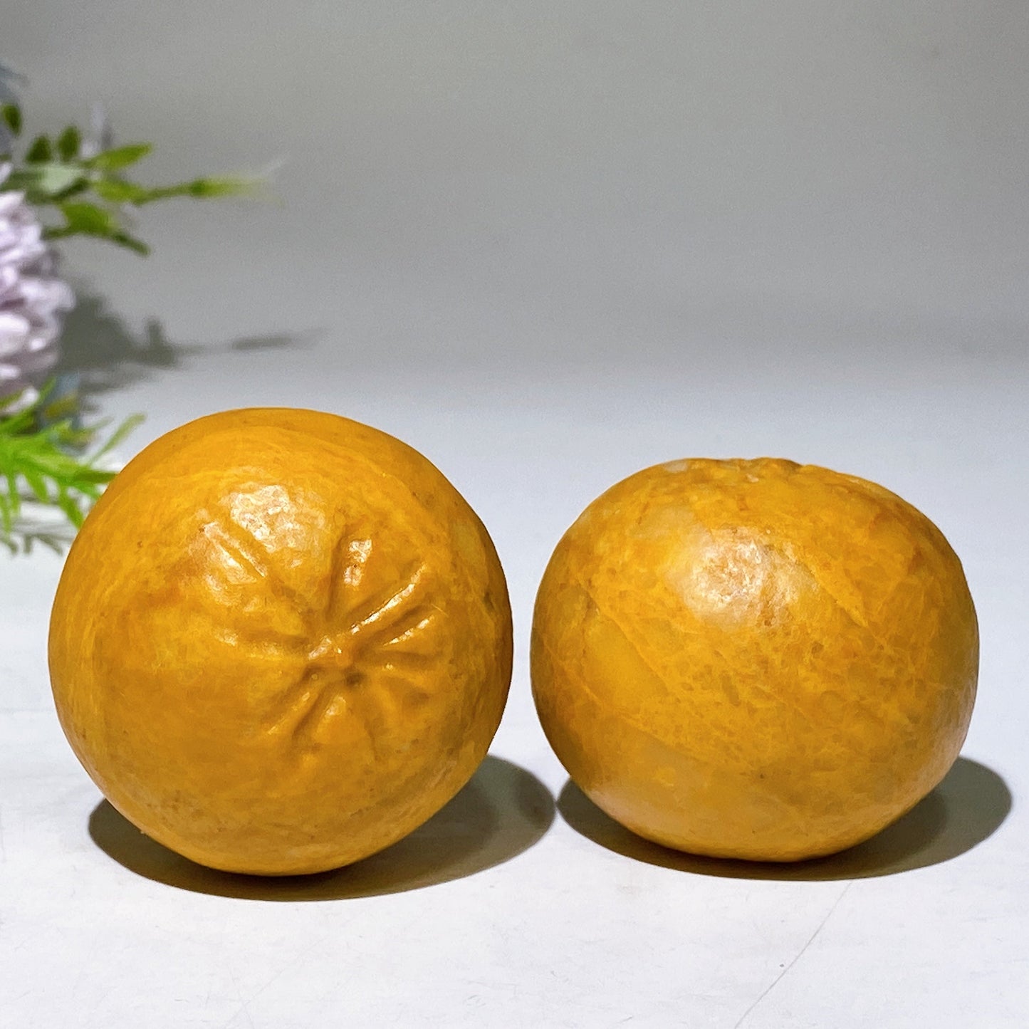 1.8" Yellow Jade Orange Fruit Carving Crystal Healing Bulk Wholesale