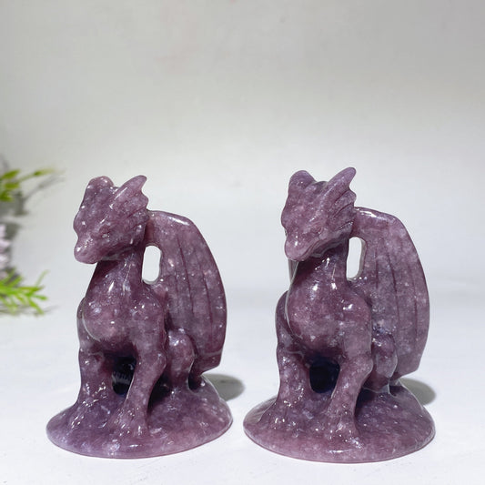 2.7" Lepidolite Dragon Carving Crystal Healing Bulk Wholesale