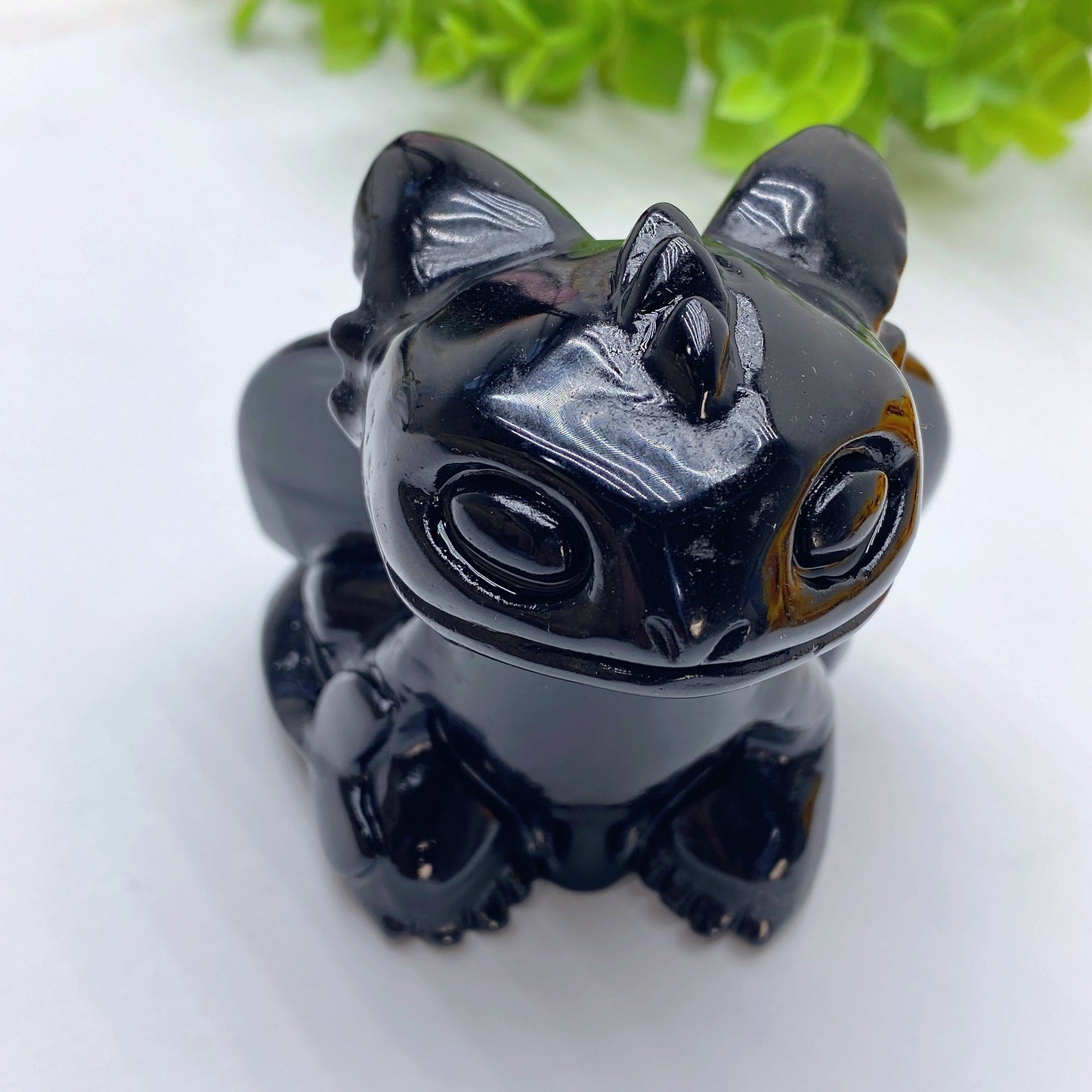3.0" Black Obsidian Toothless Carving Bulk Wholesale