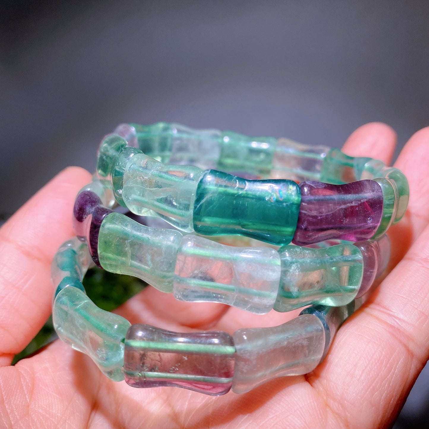 17mm Crystal Bamboo Shape Bangle Crystal Healing Bulk Wholsale