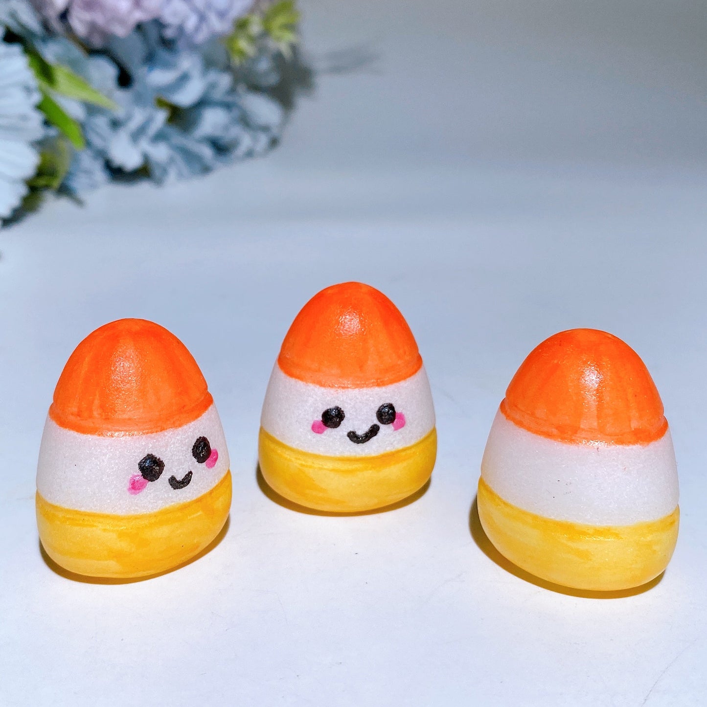 35mm White Jade Corn Candy Carving with Painting Crystal Healing Bulk Wholesale