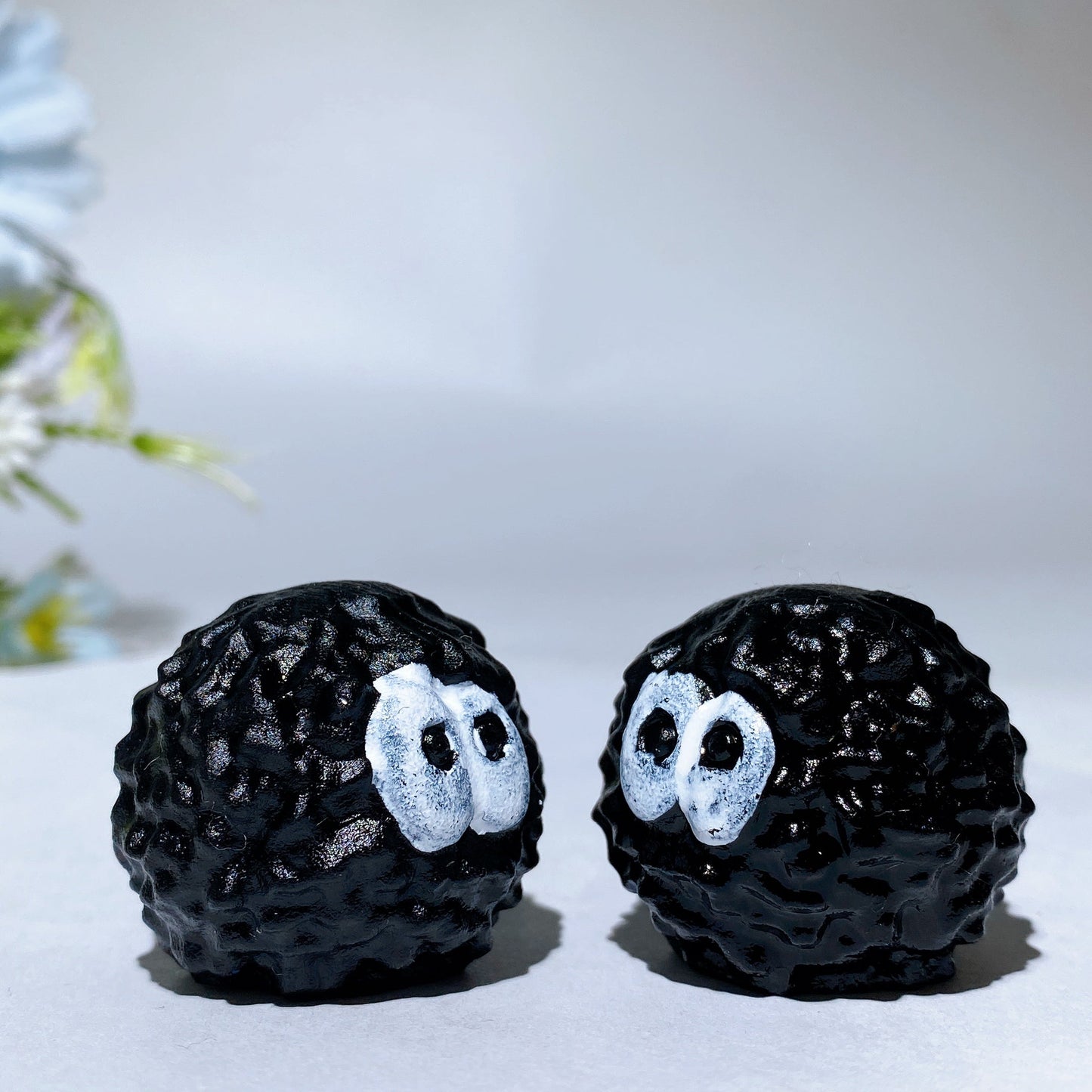 1.3" Black Obsidian Soot Spirities Carving Crystal Healing Bulk Wholesale