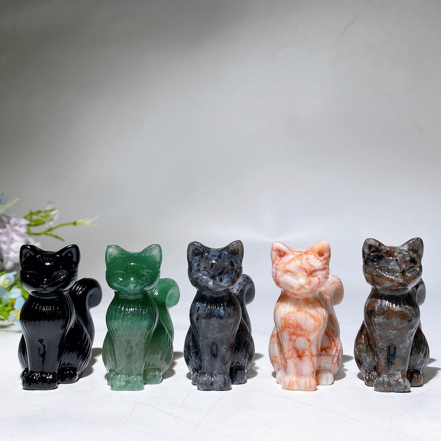 2.4" Crystal Cat Carving Crystal Healing Bulk Wholesale