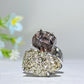 Adjustable Double Crystal Raw Stone Ring Crystal Healing Bulk Wholesale