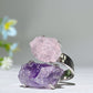 Adjustable Double Crystal Raw Stone Ring Crystal Healing Bulk Wholesale