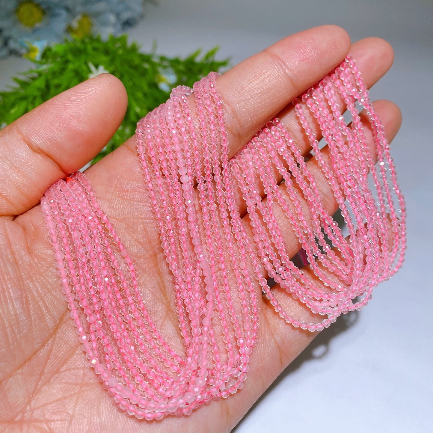 2mm Faceted Crystal Beads String Crystal Healing Bulk Wholesale