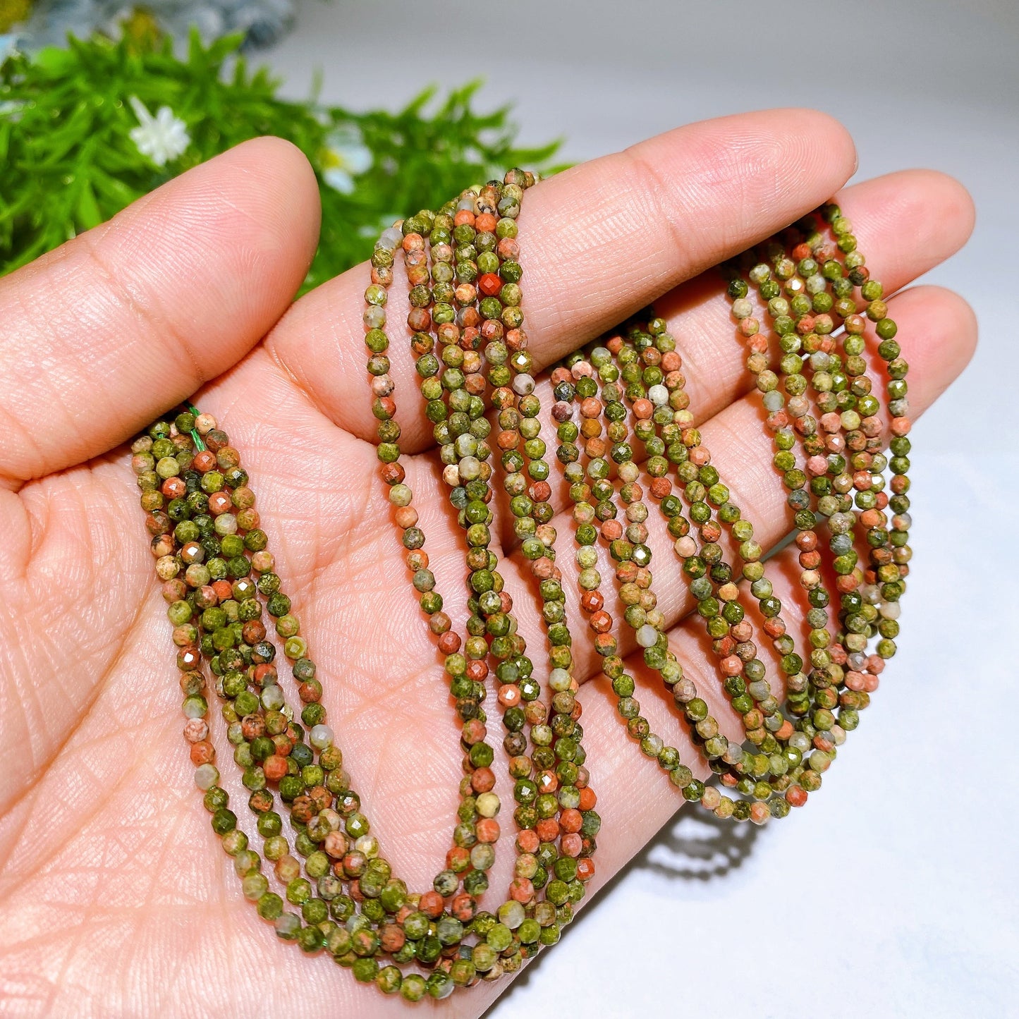 2mm Faceted Crystal Beads String Crystal Healing Bulk Wholesale