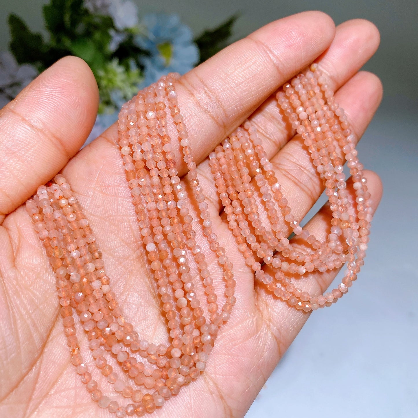 2mm Faceted Crystal Beads String Crystal Healing Bulk Wholesale