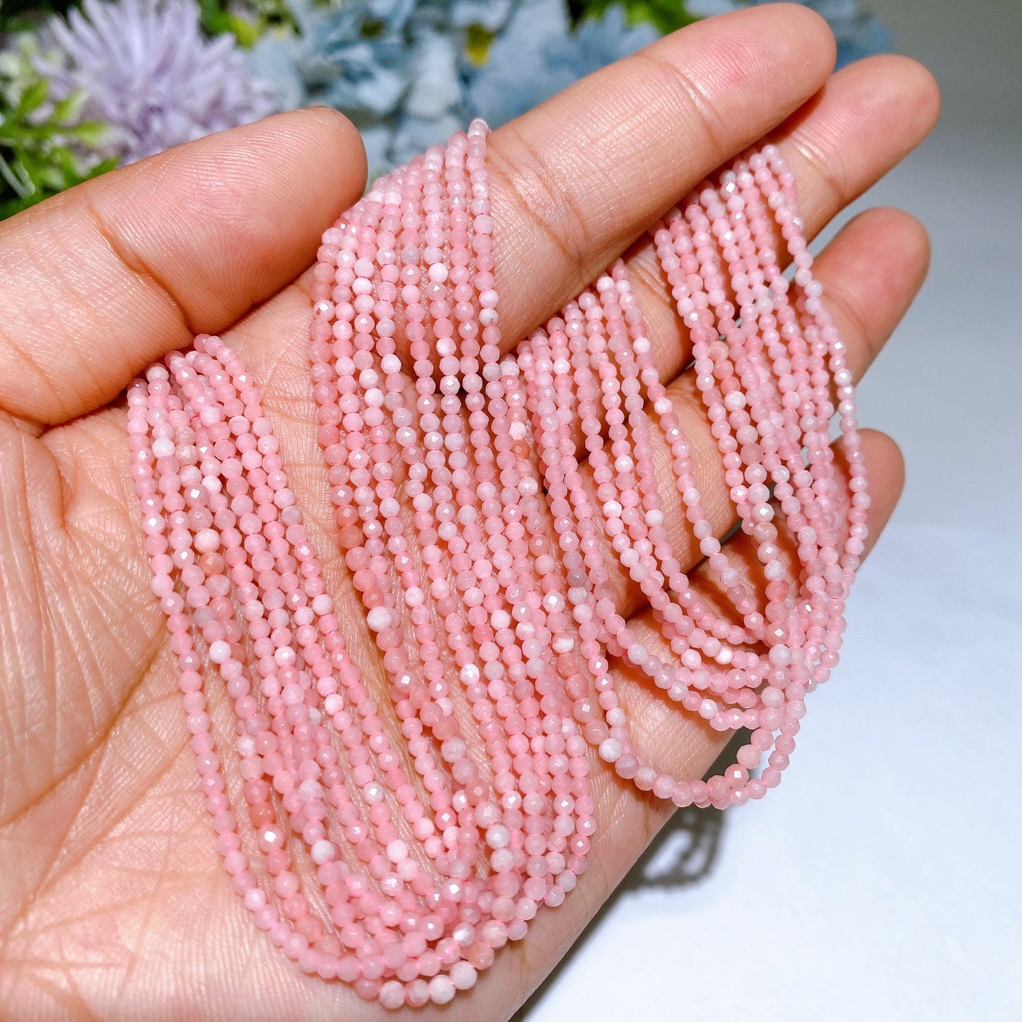 2mm Faceted Crystal Beads String Crystal Healing Bulk Wholesale