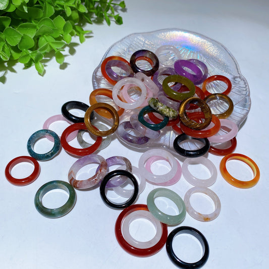 15-22mm Mixed Crystal Rings Bag Crystal Healing Bulk Wholesale