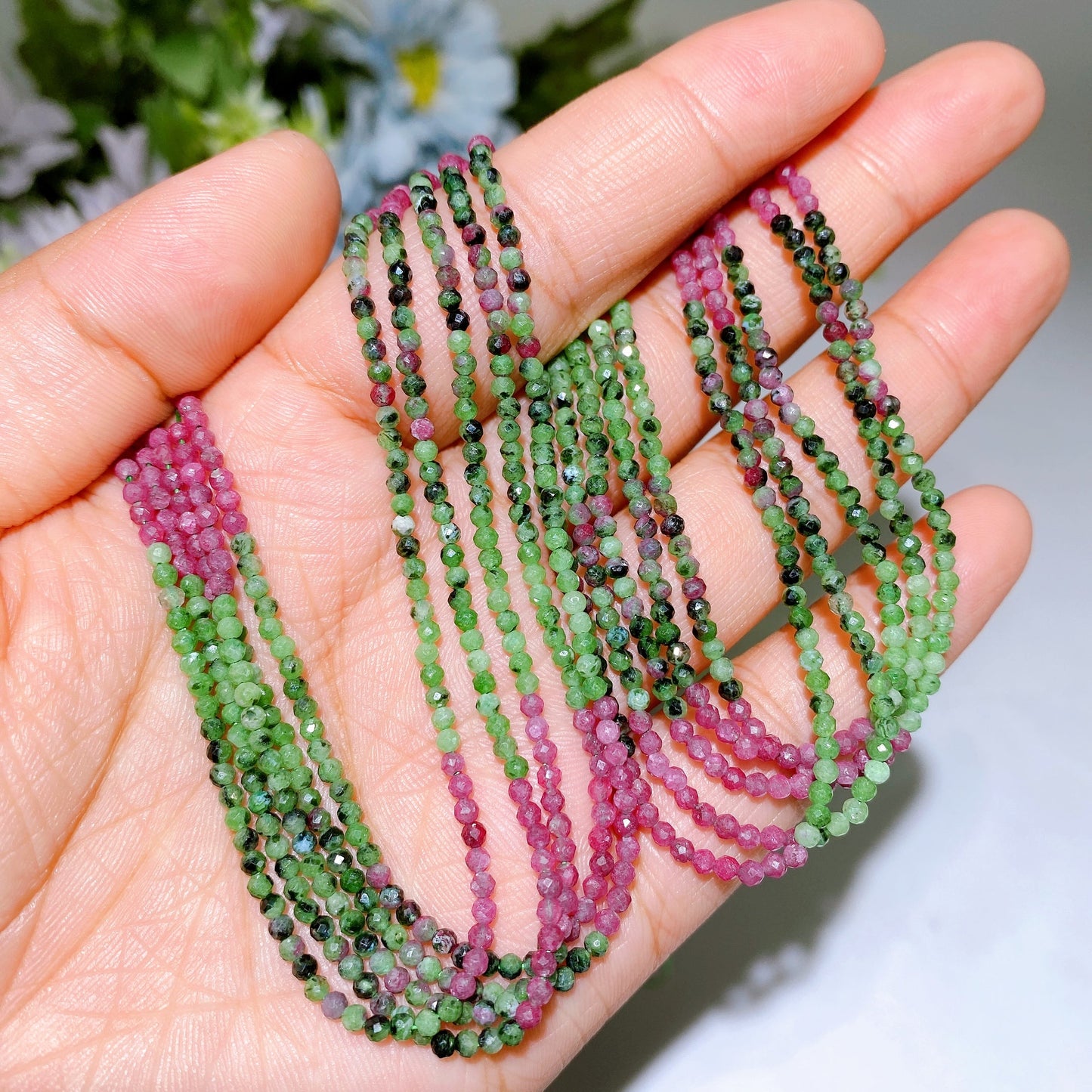 2mm Faceted Crystal Beads String Crystal Healing Bulk Wholesale