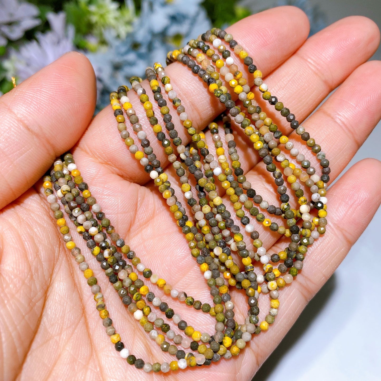 2mm Faceted Crystal Beads String Crystal Healing Bulk Wholesale