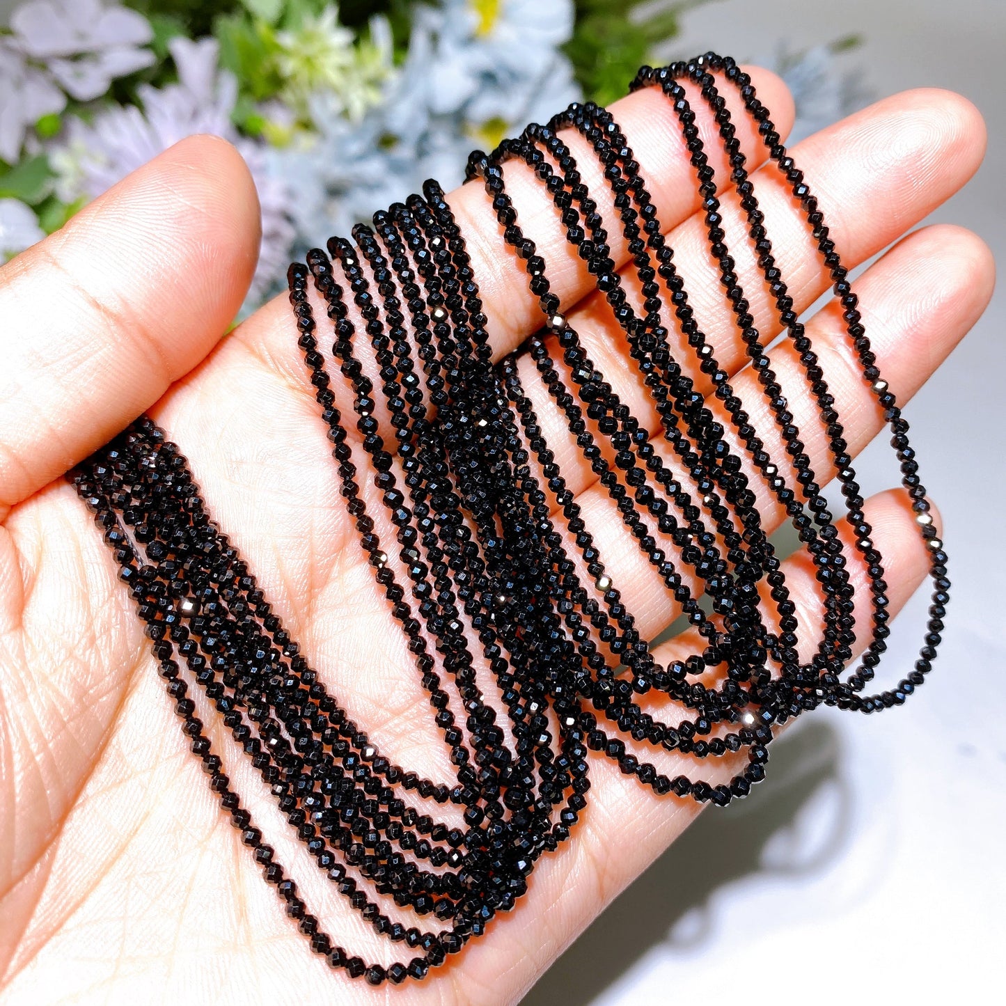 2mm Faceted Crystal Beads String Crystal Healing Bulk Wholesale