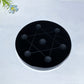Crystal Points with Obsidian Round Plate Carving Crystal Healing Bulk Wholesale