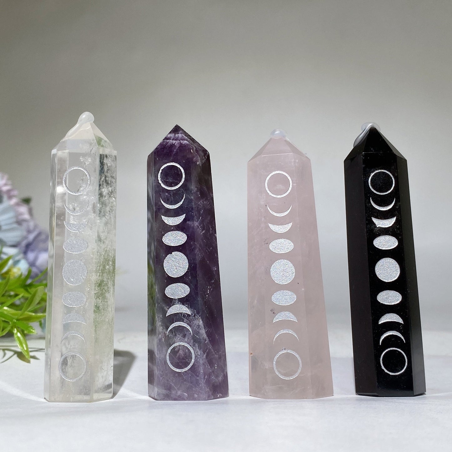 3.0" Mixed Crystal Points 4 Pieces Crystal Healing Bulk Wholesale