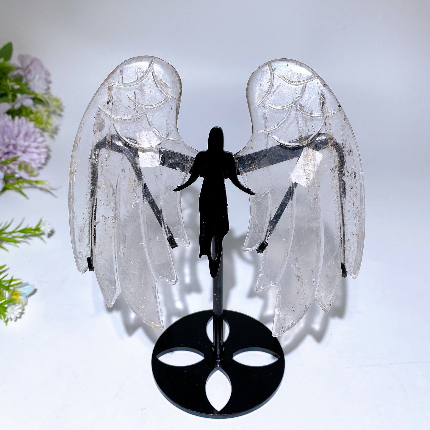Crystal Angel Wings Carving with Stand Crystal Healing Bulk Wholesale