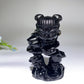 3.1" Black Obsidian Nezha Carving Crystal Healing Bulk Wholesale