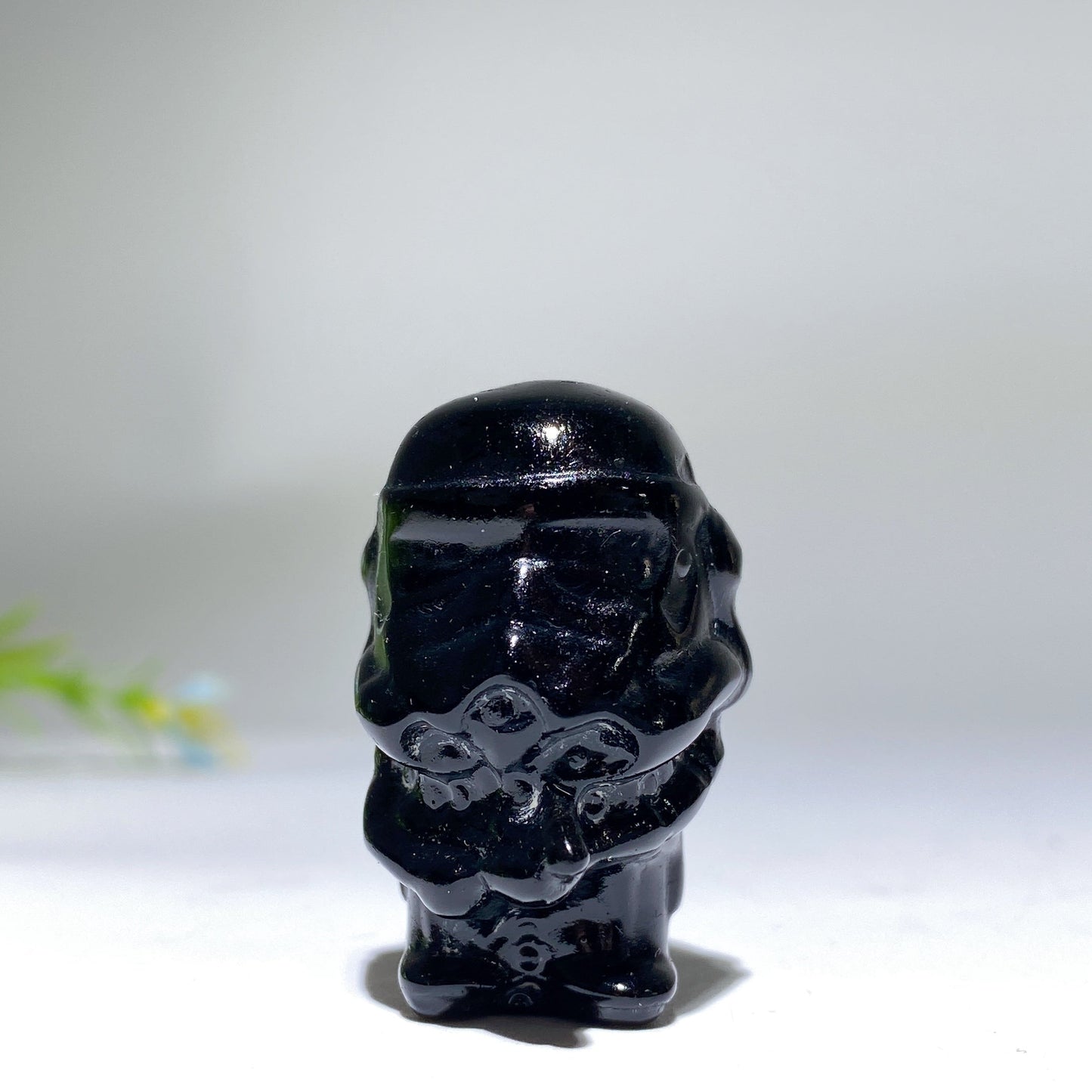 1.4" Black Obsidian Star Wars Carving Crystal Healing Bulk Wholesale